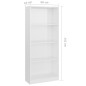 vidaXL Bücherregal 4 Fächer Hochglanz-Weiß 60x24x142 cm Holzwerkstoff vidaXL Bücherregal 4 Fächer Hochglanz-Weiß 60x24x142 cm Holzwerkstoff