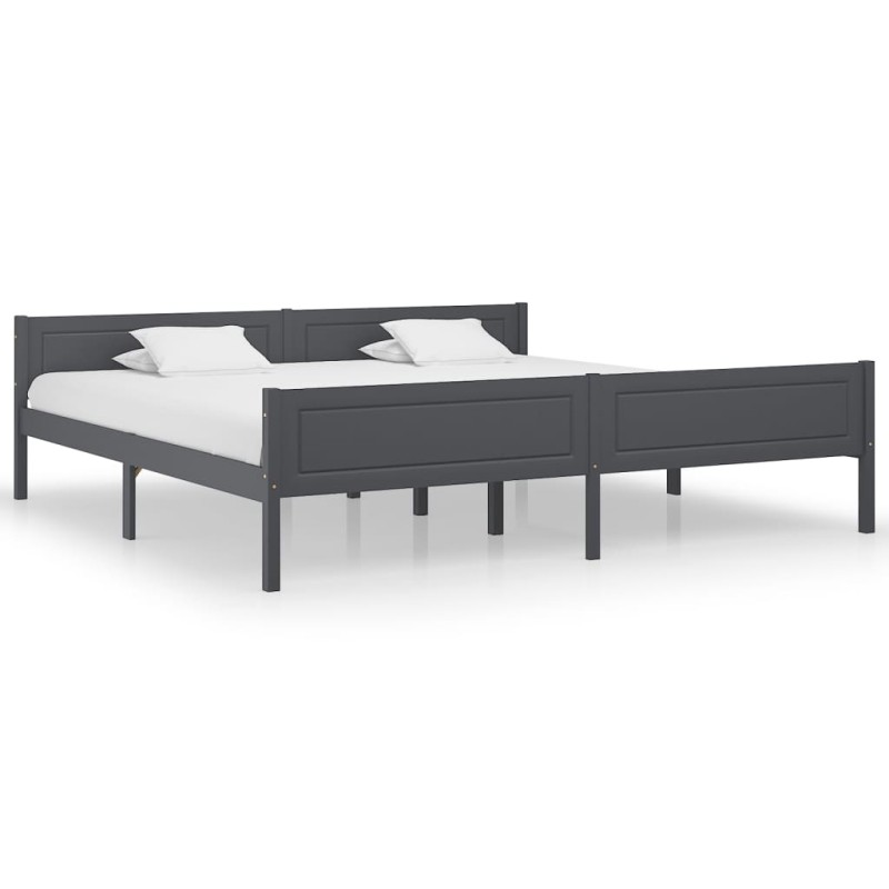 vidaXL Massivholzbett Grau Kiefer 200x200 cm vidaXL Massivholzbett Grau Kiefer 200x200 cm