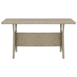 vidaXL Gartentisch Grau 120x70x66 cm Poly Rattan