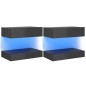 vidaXL TV-Schränke mit LED-Leuchten 2 Stk. Hochglanz-Grau 60x35 cm vidaXL TV-Schränke mit LED-Leuchten 2 Stk. Hochglanz-Grau 60x35 cm
