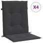 Gartenstuhlauflagen für Niedriglehner 4 Stk. Schwarz 100x50x3cm Gartenstuhlauflagen für Niedriglehner 4 Stk. Schwarz 100x50x3cm