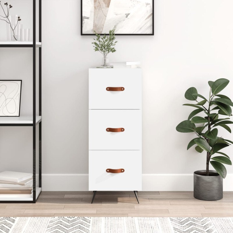vidaXL Sideboard Weiß 34,5x34x90 cm Holzwerkstoff vidaXL Sideboard Weiß 34,5x34x90 cm Holzwerkstoff