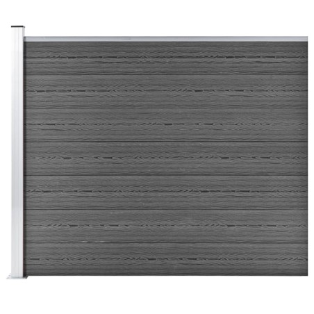 vidaXL Zaunelement WPC 175x146 cm Schwarz