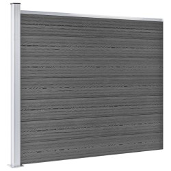 vidaXL Zaunelement WPC 175x146 cm Schwarz