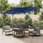 vidaXL Ampelschirm mit Doppeldach Azurblau 400x300 cm vidaXL Ampelschirm mit Doppeldach Azurblau 400x300 cm
