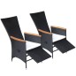 Garten-Liegestühle 2 Stk. mit Auflagen Poly Rattan Schwarz Garten-Liegestühle 2 Stk. mit Auflagen Poly Rattan Schwarz