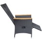 Garten-Liegestühle 2 Stk. mit Auflagen Poly Rattan Schwarz Garten-Liegestühle 2 Stk. mit Auflagen Poly Rattan Schwarz