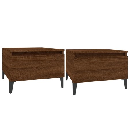 vidaXL Beistelltische 2 Stk. Braun Eiche 50x46x35 cm Holzwerkstoff