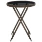 vidaXL Beistelltisch Braun 60 cm Poly Rattan und Hartglas vidaXL Beistelltisch Braun 60 cm Poly Rattan und Hartglas