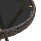 vidaXL Beistelltisch Braun 60 cm Poly Rattan und Hartglas vidaXL Beistelltisch Braun 60 cm Poly Rattan und Hartglas