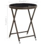 vidaXL Beistelltisch Braun 60 cm Poly Rattan und Hartglas vidaXL Beistelltisch Braun 60 cm Poly Rattan und Hartglas