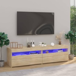 vidaXL TV-Schränke 2 Stk. mit LED-Leuchten Sonoma-Eiche 75x35x40 cm