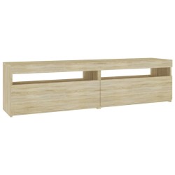vidaXL TV-Schränke 2 Stk. mit LED-Leuchten Sonoma-Eiche 75x35x40 cm