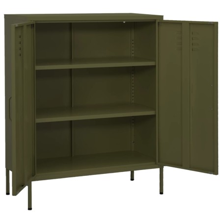 vidaXL Lagerschrank Olivgrün 80x35x101,5 cm Stahl    