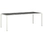 vidaXL Gartentisch Weiß 250x100x75 cm Poly Rattan und Hartglas vidaXL Gartentisch Weiß 250x100x75 cm Poly Rattan und Hartglas