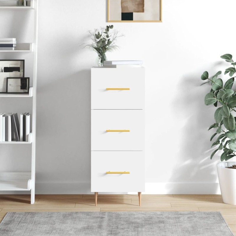 vidaXL Sideboard Weiß 34,5x34x90 cm Holzwerkstoff vidaXL Sideboard Weiß 34,5x34x90 cm Holzwerkstoff