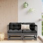 vidaXL Ecksofas mit Kissen 2 Stk. Grau Massivholz Kiefer vidaXL Ecksofas mit Kissen 2 Stk. Grau Massivholz Kiefer