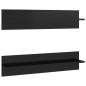 vidaXL Wandregale 2 Stk. Hochglanz-Schwarz 80x11,5x18 cm Holzwerkstoff vidaXL Wandregale 2 Stk. Hochglanz-Schwarz 80x11,5x18 cm Holzwerkstoff