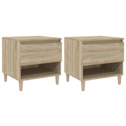 vidaXL Nachttische 2 Stk. Sonoma-Eiche 50x46x50 cm Holzwerkstoff