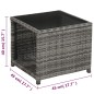3-tlg. Bistro-Set mit Auflagen Poly Rattan Grau 3-tlg. Bistro-Set mit Auflagen Poly Rattan Grau
