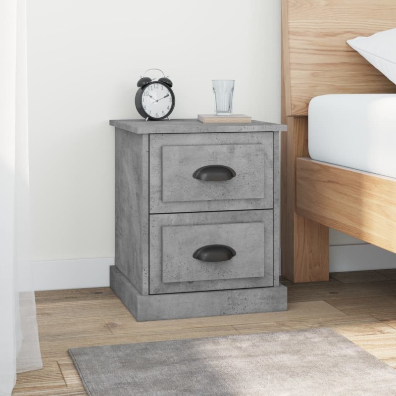 vidaXL Nachttische 2 Stk. Betongrau 39x39x47,5 cm Holzwerkstoff vidaXL Nachttische 2 Stk. Betongrau 39x39x47,5 cm Holzwerkstoff