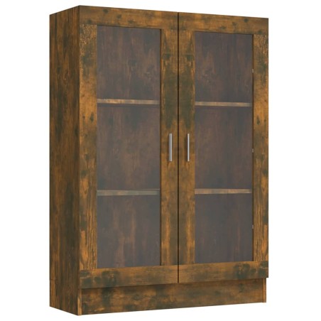 vidaXL Vitrinenschrank Räuchereiche 82,5x30,5x115 cm Holzwerkstoff