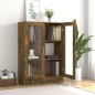 vidaXL Vitrinenschrank Räuchereiche 82,5x30,5x115 cm Holzwerkstoff vidaXL Vitrinenschrank Räuchereiche 82,5x30,5x115 cm Holzwerkstoff