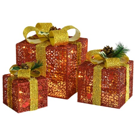 vidaXL Geschenkboxen Deko-Set 3 Stk. Rot Outdoor Indoor