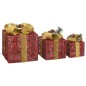 vidaXL Geschenkboxen Deko-Set 3 Stk. Rot Outdoor Indoor vidaXL Geschenkboxen Deko-Set 3 Stk. Rot Outdoor Indoor