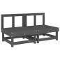 vidaXL Mittelsofas mit Kissen 2 Stk. Grau Massivholz Kiefer vidaXL Mittelsofas mit Kissen 2 Stk. Grau Massivholz Kiefer