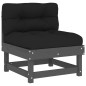 vidaXL Mittelsofas mit Kissen 2 Stk. Grau Massivholz Kiefer vidaXL Mittelsofas mit Kissen 2 Stk. Grau Massivholz Kiefer