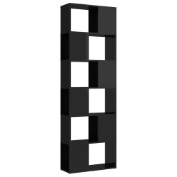 vidaXL Bücherregal Raumteiler Hochglanz-Schwarz 60x24x186 cm