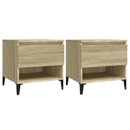 vidaXL Beistelltische 2 Stk. Sonoma-Eiche 50x46x50 cm Holzwerkstoff