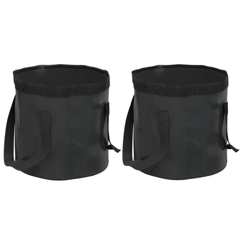 vidaXL Falteimer 2 Stk. Schwarz 30 L PVC vidaXL Falteimer 2 Stk. Schwarz 30 L PVC