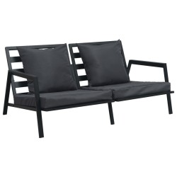 vidaXL 5-tlg. Garten-Lounge-Set mit Auflagen Aluminium Dunkelgrau