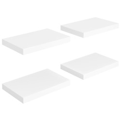 vidaXL Schweberegale 4 Stk. Weiß 40x23x3,8 cm MDF