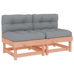 vidaXL Mittelsofas mit Kissen 2 Stk. Massivholz Douglasie