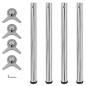 4x höhenverstellbares Tischbein Tischbeine Chrom 710 mm 4x höhenverstellbares Tischbein Tischbeine Chrom 710 mm