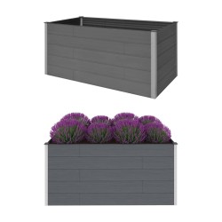 vidaXL Garten-Hochbeet Grau 200 x 100 x 91 cm WPC