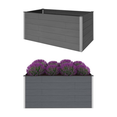 vidaXL Garten-Hochbeet Grau 200 x 100 x 91 cm WPC