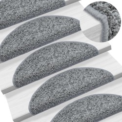 vidaXL Treppenmatten 15 Stk. Grau 65x21x4 cm