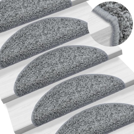 vidaXL Treppenmatten 15 Stk. Grau 65x21x4 cm