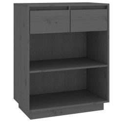vidaXL Beistellschrank Grau 60x34x75 cm Massivholz Kiefer