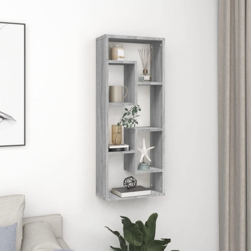 vidaXL Wandregal Grau Sonoma 36x16x90 cm Holzwerkstoff vidaXL Wandregal Grau Sonoma 36x16x90 cm Holzwerkstoff