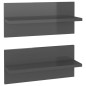 vidaXL Wandregale 2 Stk. Hochglanz-Grau 40x11,5x18 cm vidaXL Wandregale 2 Stk. Hochglanz-Grau 40x11,5x18 cm