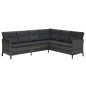 3-tlg. Garten-Lounge-Set mit Auflagen Poly Rattan Grau 3-tlg. Garten-Lounge-Set mit Auflagen Poly Rattan Grau