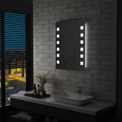 vidaXL Badezimmer-Wandspiegel mit LEDs 60x80 cm