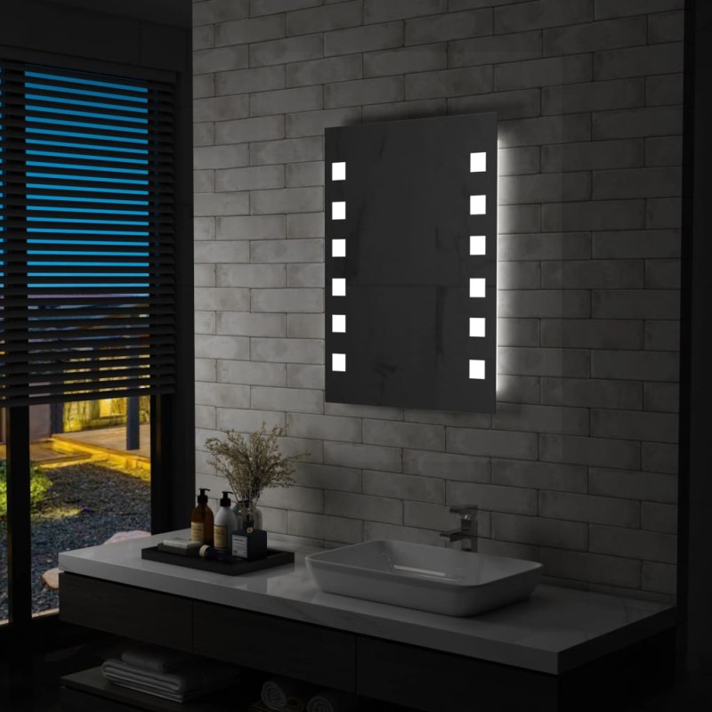 vidaXL Badezimmer-Wandspiegel mit LEDs 60x80 cm vidaXL Badezimmer-Wandspiegel mit LEDs 60x80 cm