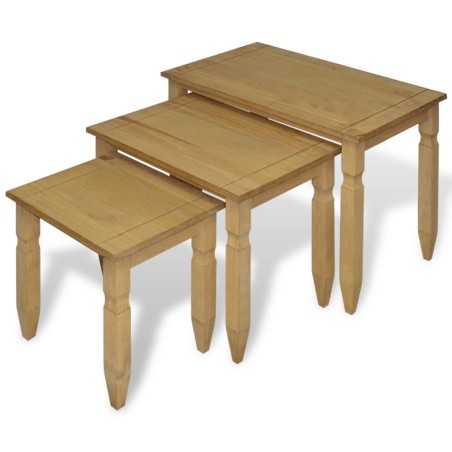 vidaXL 3-tlg. Satztisch-Set Mexiko-Stil Kiefernholz
