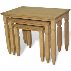 vidaXL 3-tlg. Satztisch-Set Mexiko-Stil Kiefernholz